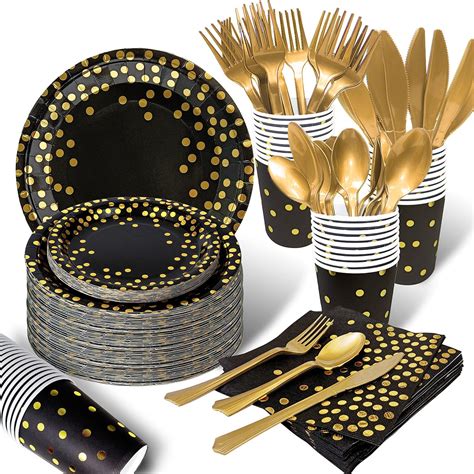 black and gold party plates|black and gold disposable dinnerware.